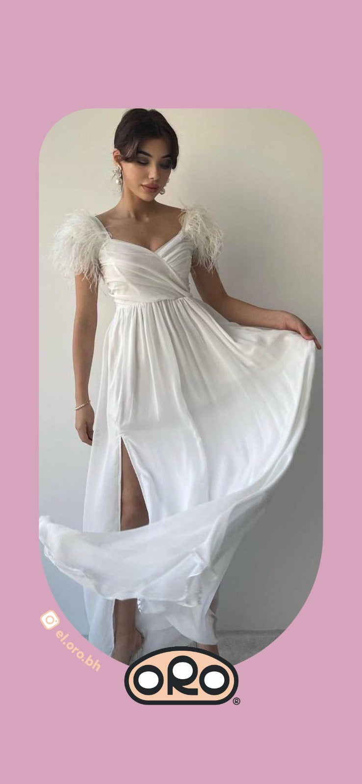 White Feathered Dress